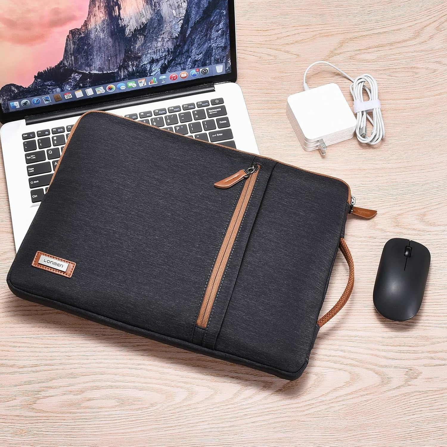 14-Inch Laptop Sleeve - 360-Degree Protection, Water-Resistant Design, Retractable Handle - Compatible with 14" Laptops (Lenovo, Acer, Asus, Dell, HP) and MacBook Pro 14, Black