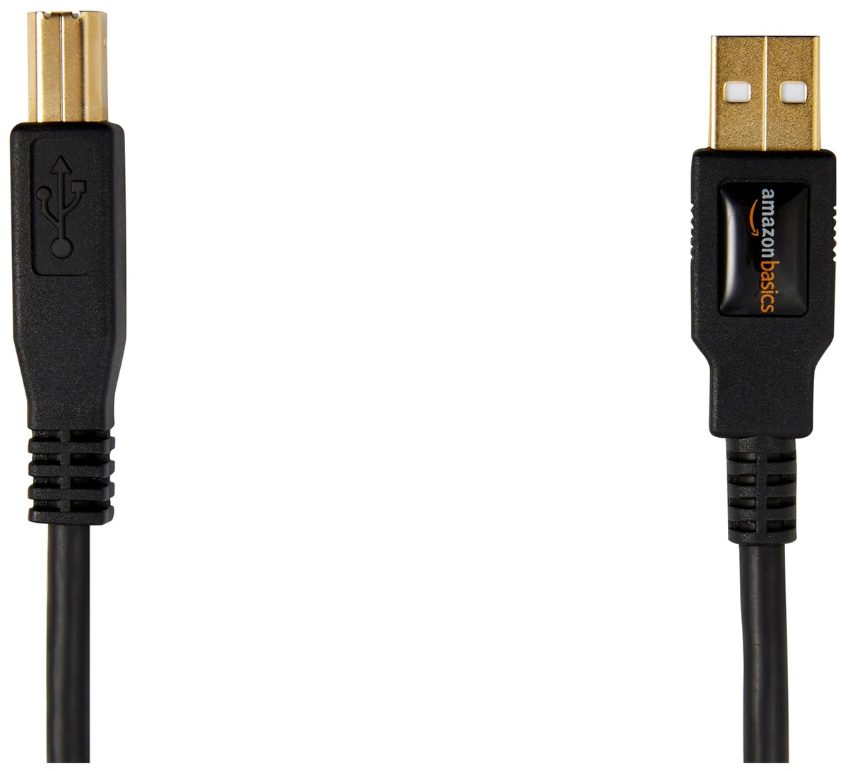 6-Foot USB 2.0 Cable, Type-A to Type-B, Ideal for Printers and External Hard Drives, 480 Mbps Transfer Speed, Gold-Plated Connectors, Black
